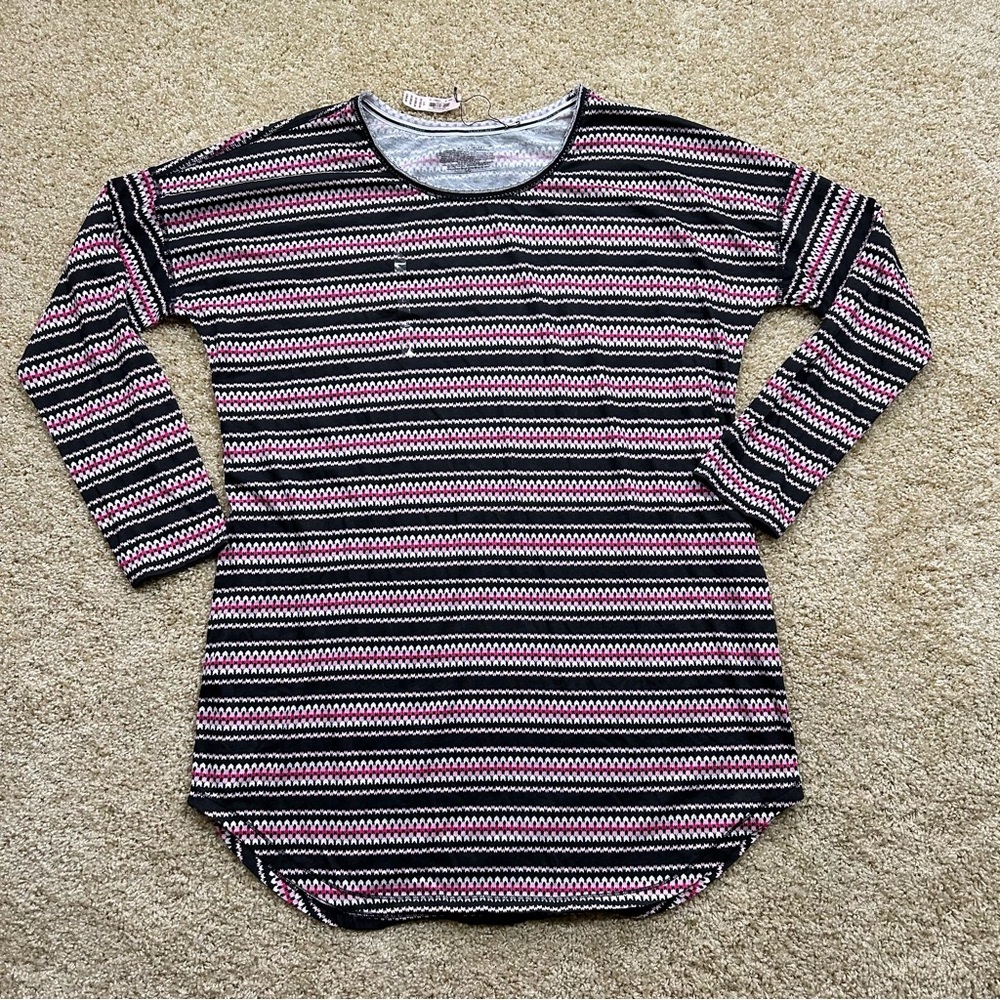 Victoria’s Secret Striped Long Sleeve Sleep Shirt‎ Tunic Size L